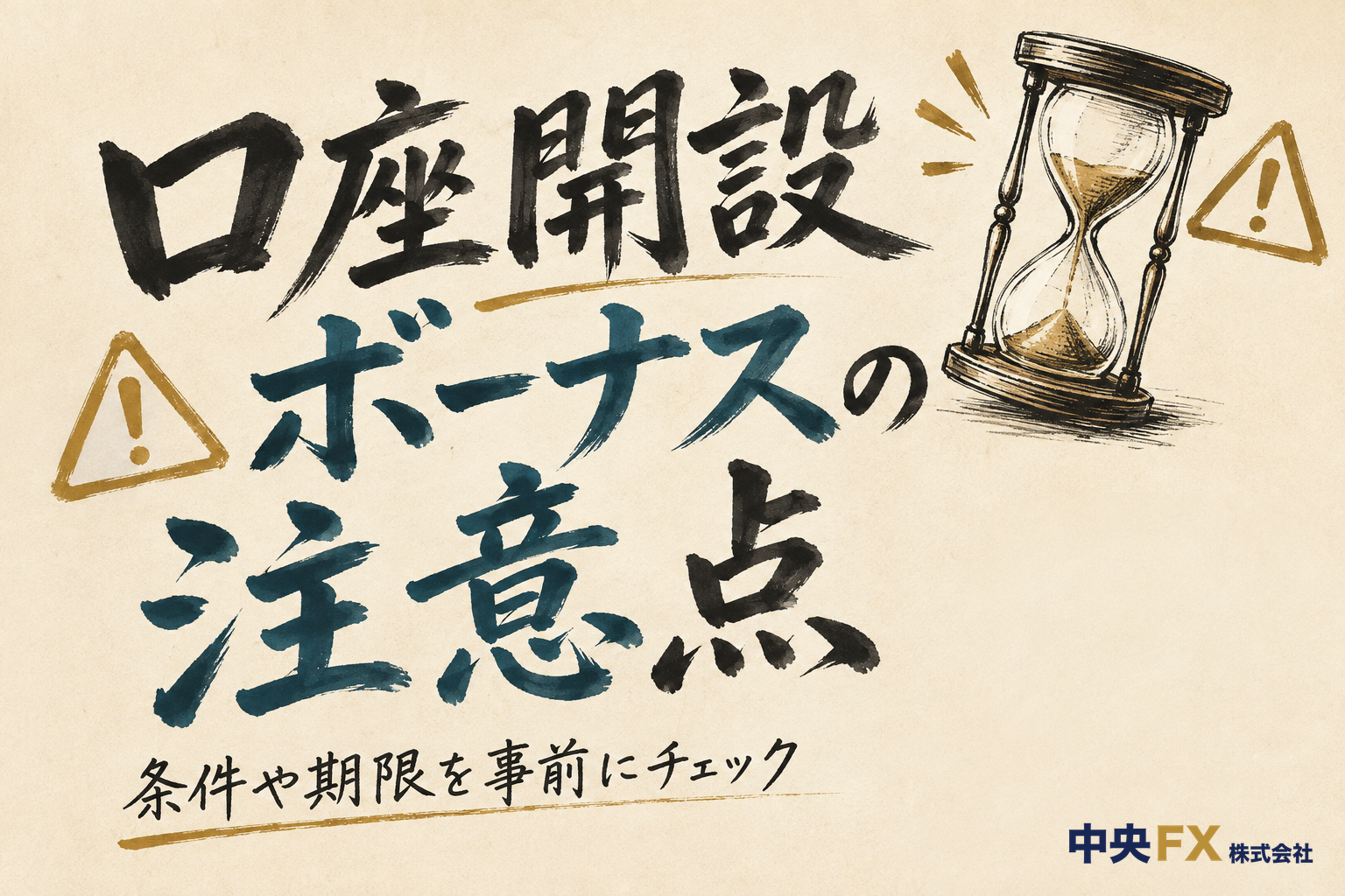 口座開設ボーナスの注意点